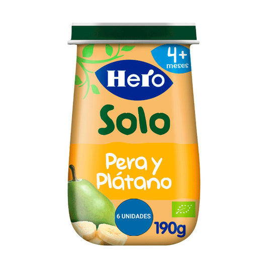 Hero Baby Pera Plátano Eco Solo 6x190 Gr, +4 Meses
