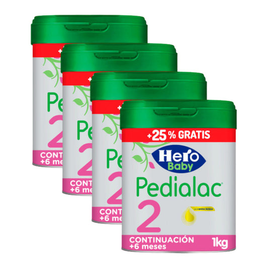 Pack 4 X Hero Baby Pedialac Leche 2 800 gr+ 25%
