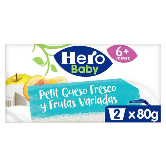 Hero Baby Tarrito Hero Baby Petit Queso Fresco Y Frutas Variadas 2X80G