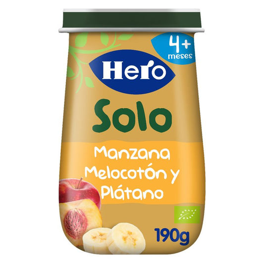 Hero Baby Tarrito Eco Solo Manzana, Melocotón Y Plátano 190G