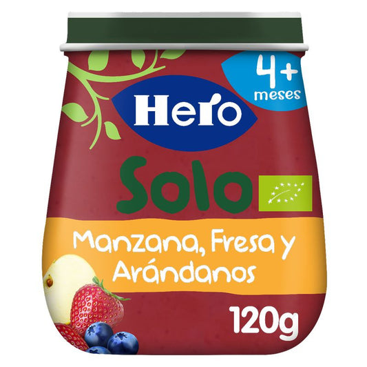 Hero Baby Tarrito Eco  Solo Manzana, Fresa Y Arándanos 120G