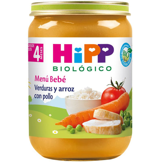 Hipp  Tarrito De Verduras Y Arroz Con Pollo Bio, 190 G