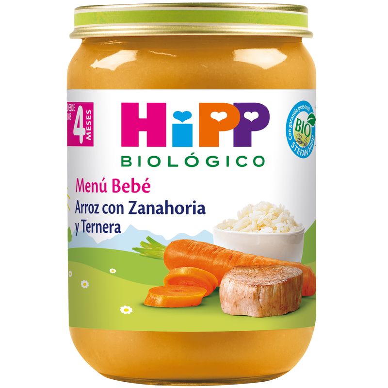 Hipp  Tarrito De Arroz Con Zanahoria Y Ternera Bio, 190 G