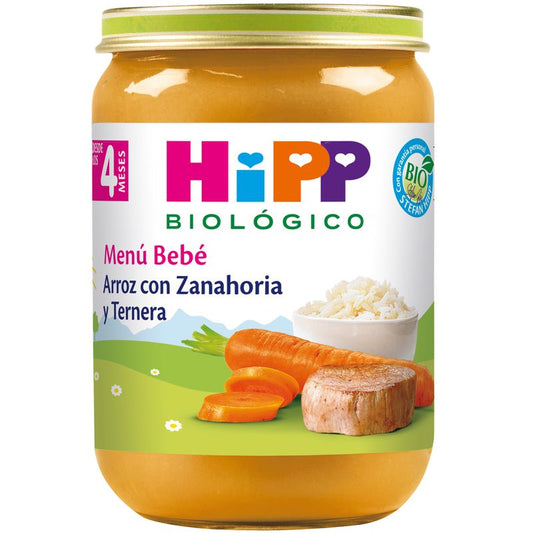 Hipp  Tarrito De Arroz Con Zanahoria Y Ternera Bio, 190 G
