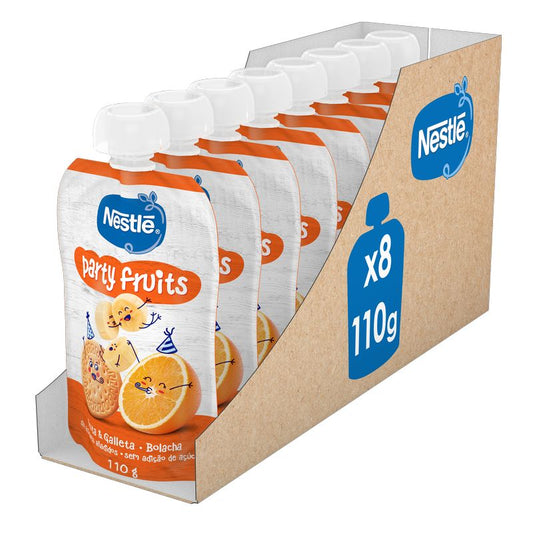 Nestlé Pure Party Fruits Pouch , 110g  x 8 unidades