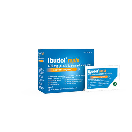 Ibudol Rapid, 400mg 20 sobres granulado para solución oral