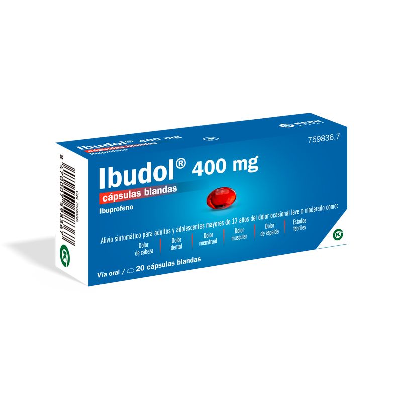 Ibudol 400 mg, 20 Cápsulas Blandas