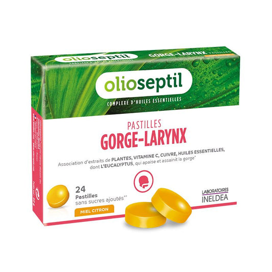 Ineldea Olioseptil Garganta Laringe Miel Limon , 24 pastillas