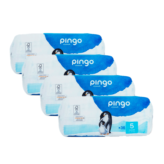 Pack 4 X Pingo Pañales Ecológicos, Talla 5 Junior (36 Unidades)