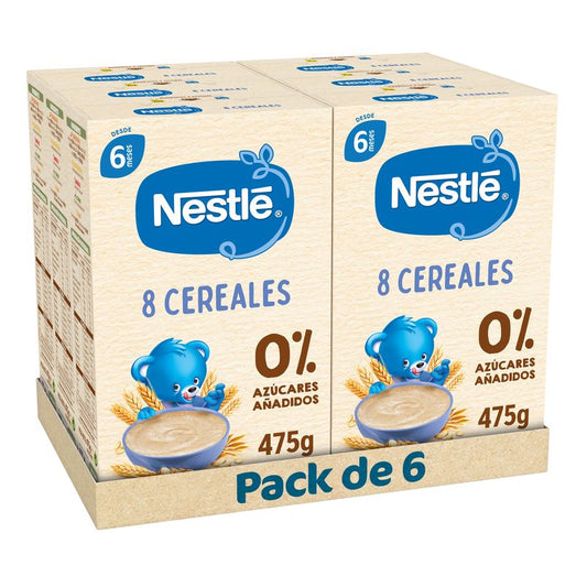 Nestlé Pack 6 Papillas 8 Cereales ,  475g