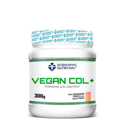 Scientiffic Nutrition  Vegan Col+, Colágeno 100% Vegano, 300G Sabor Melocotón. , 300 gramos