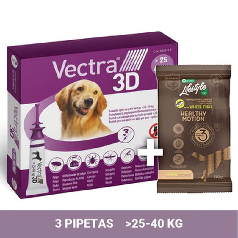 Vectra 3D Perro 25-40 kg, 3 Pipetas