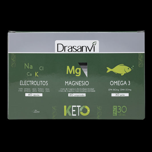 Drasanvi Keto Pack Electrolitos 60 Capsulas + Magnesio 60 Comprimidos + Omega 3 , 30 perlas