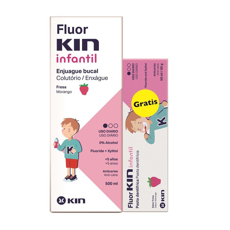 KIN Fluorkin Infantil Enjuague + Pasta 50 ml