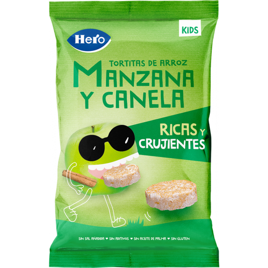 Hero Snack Kids Tortitas Arroz Y Manzana Y Canela  , 40 gr