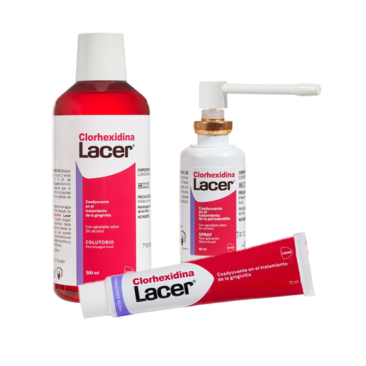 Lacer Pack Clorhexidina ( Colutorio + Pasta de dientes+ Spray)
