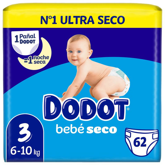 Dodot Bebé Seco Value Pack talla 3 (6-10 kg) -62 Unidades