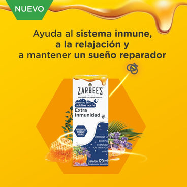 Zarbee'S Jarabe Adulto Noche Extra Inmunidad Con Miel, Lavanda Y Vitamida D , 120 ml