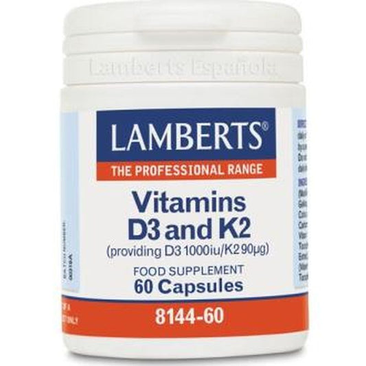Lamberts Vitamina D3 1000Ui + K2 90µg 60 Cápsulas