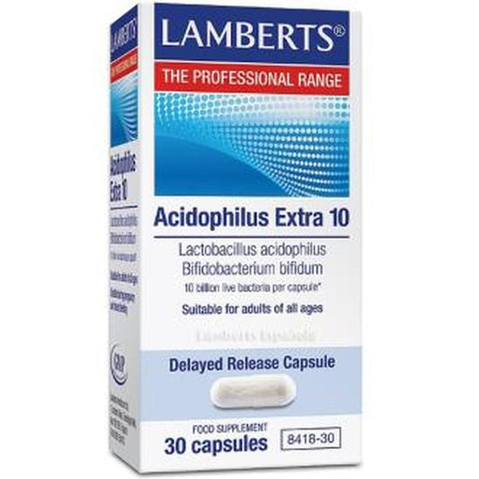 Lamberts Acidofilus Extra 10 (Refrigeracion) 30 Cápsulas 