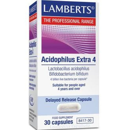 Lamberts Acidofilus Extra 4 S/Leche 30 Cápsulas (Refrigeracion) 