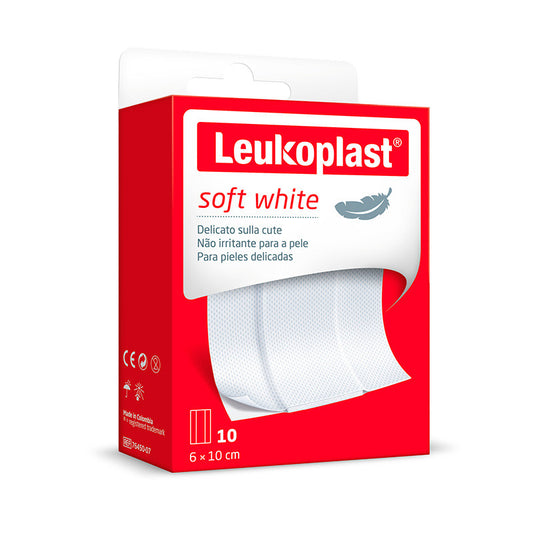 Leukoplast Soft White, 6 cm x 10 cm , 10 unidades
