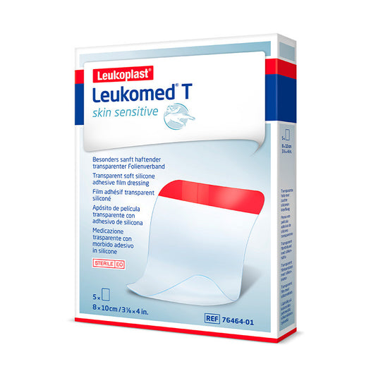 Leukomed T Skin Sensitive, 8 cm x 10 cm , 5 unidades