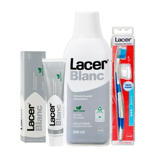 Lacer Pack Blanc (Colutorio+ pasta de dientes  + cepillo de dientes)