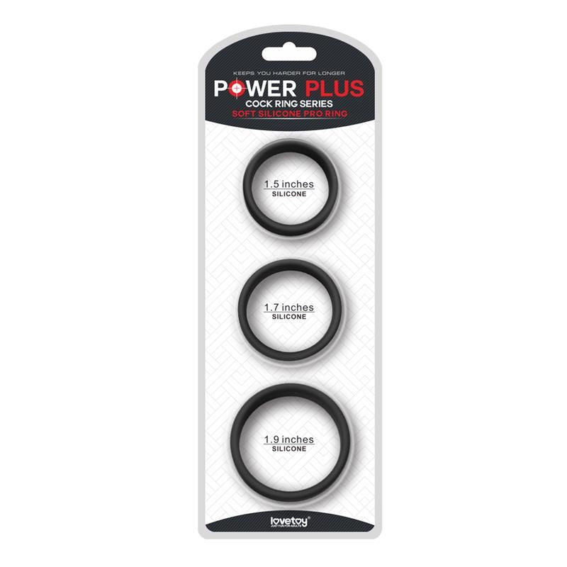 Lovetoy Pack De 3 Anillos Para El Pene Power Ring Negro
