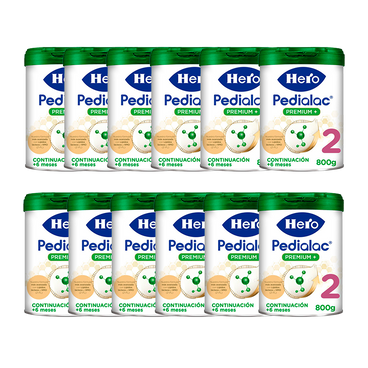 Pack 12 X Hero Baby Pedialac Leche 2 Bote, 800 gr