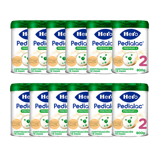 Pack 12 X Hero Baby Pedialac Leche 2 Bote, 800 gr