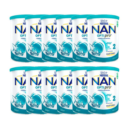Pack 12 X Nestlé Nan Optipro 2, 800 gr
