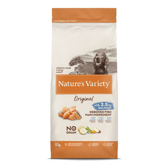 Nature'S Variety Canine Adult Original Md/Mx Salmon 12Kg, pienso para perros