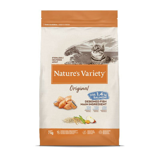 Nature'S Variety Original Feline Adult Esterilizado Salmon, 7 kg, pienso para gatos