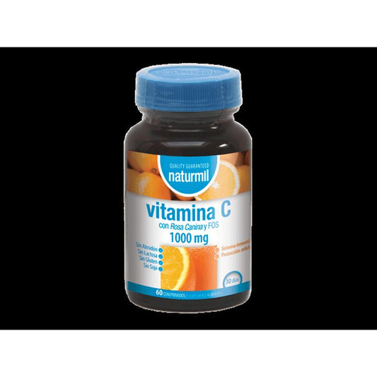 Naturmil Vitamina C Con Escaramujo , 60 comprimidos de 1000 mg