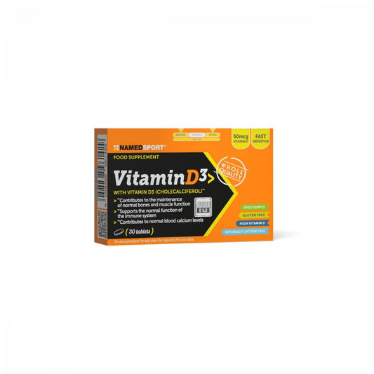 Named Sport Vitaminas Y Minerales Vitamin D3 , 1 caja de 30 tabletas 