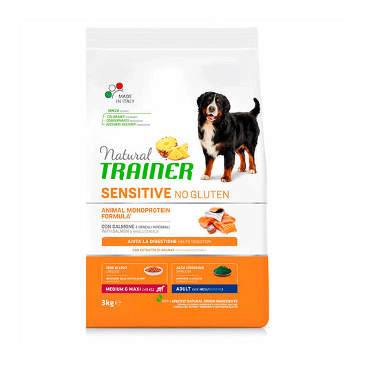 Natural Trainer Canine S/Gluten Adult Salmon 3Kg, pienso para perros