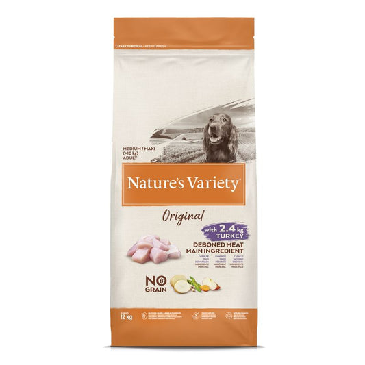 Nature'S Variety Canine Original Adult Nograin Md/Mx Pavo 12Kg, pienso para perros