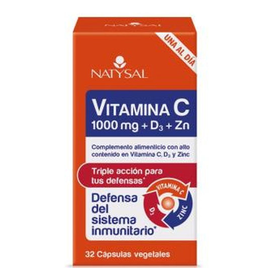 Natysal Vitamina C 1000Mg. + D3 + Zinc 32Cap. 