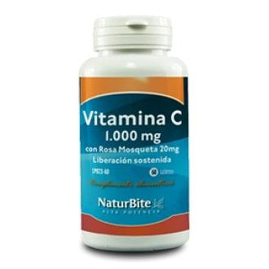 Naturbite Vitamina C 1000Mg.Con Rosa Mosqueta 20Mg. 180 Comprimidos