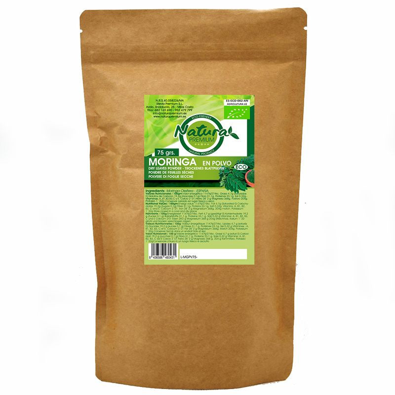 Natura Premium Moringa Molida En Polvo Bio , 75 gr
