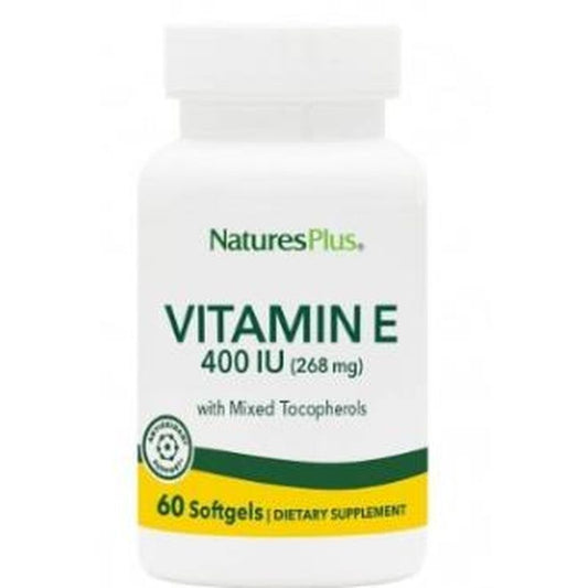 Natures Plus Vitamina E-400Ui (Mezcla Tocoferoles) 60 Perlas 