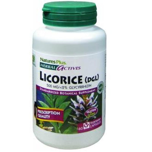 Natures Plus Licorice (Dgl) Regaliz500Mg. 60Cap. Herbal Actives 