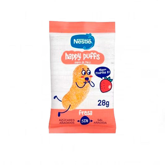 Nestlé Healthy Snacking Happy Puffs Maíz Fresa , 28g