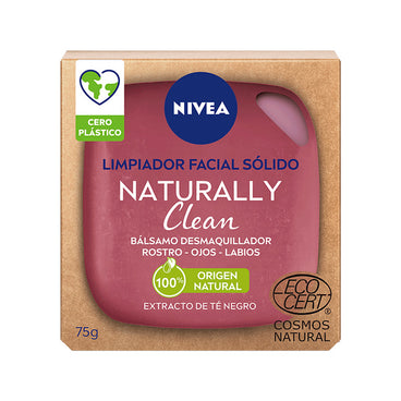 NIVEA Naturally Clean Limpiador Facial Sólido Desmaquillador, 75 gr