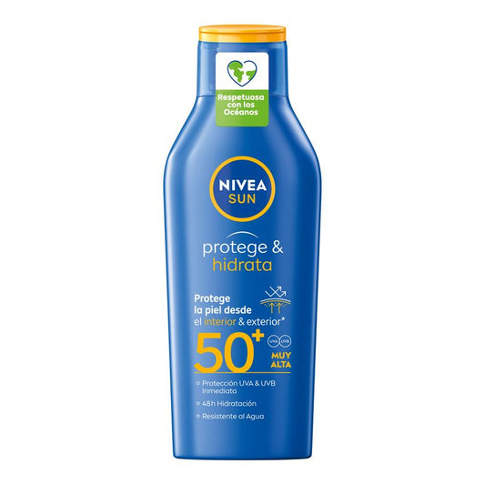 NIVEA Sun SPF50+ Protege & Hidrata Leche Solar Hidratante, 400 ml