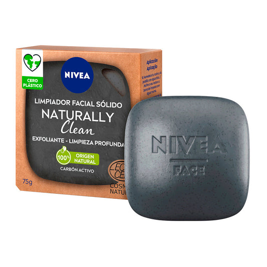 NIVEA Naturally Clean Exfoliante Facial Sólido Limpieza Profunda, 75 gr