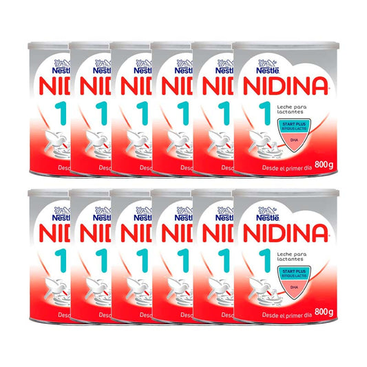 Pack 12 X Nesté Nidina 1 Para Lactantes 800 gr