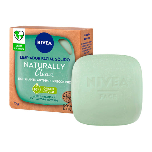 NIVEA Naturally Clean Exfoliante Facial Sólido Anti-Imperfecciones, 75 gr