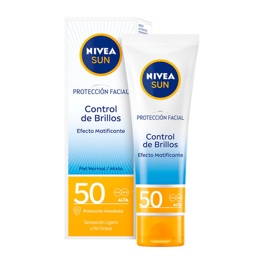 NIVEA Sun Fp50 Crema Solar Facial Uv Control de Brillos, 50 ml